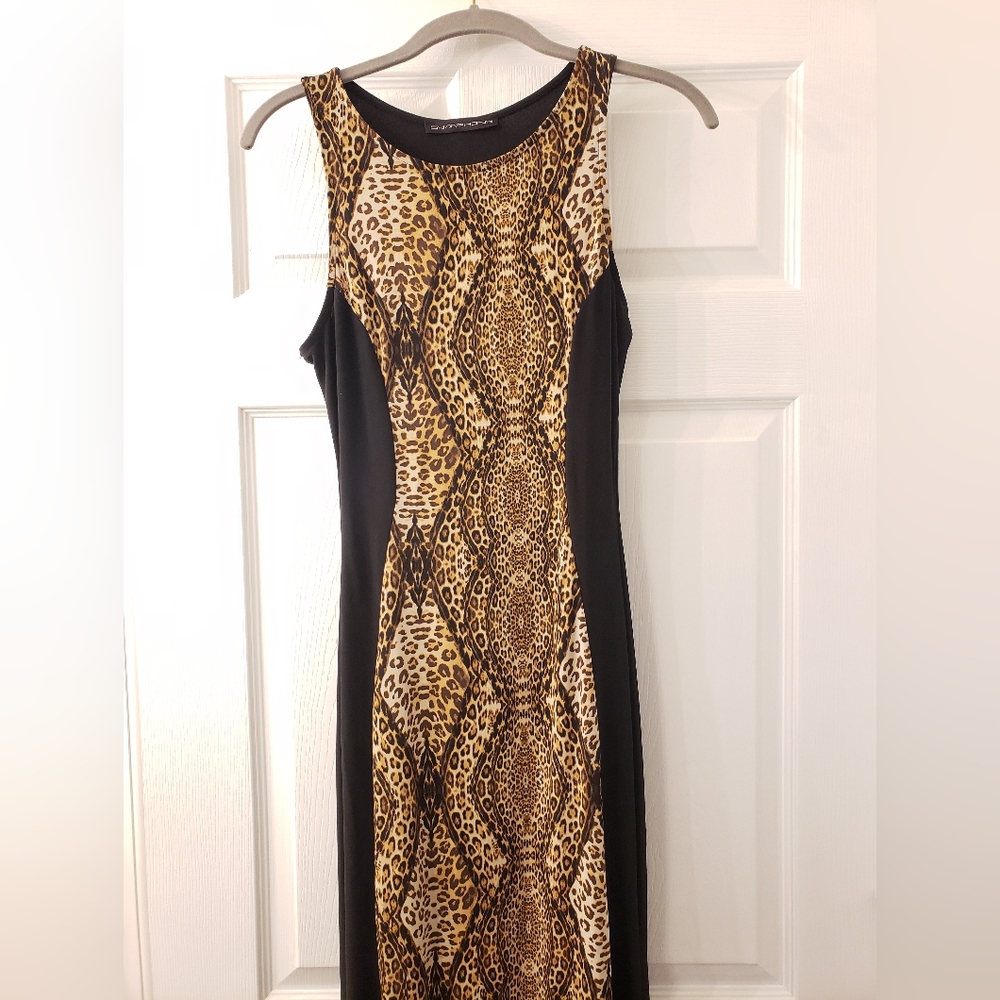 Black and leopard dress